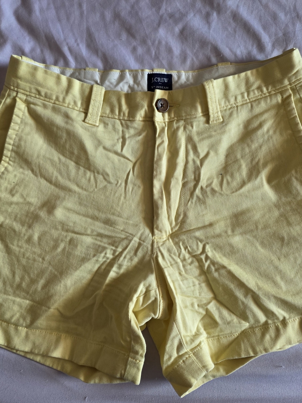 J. Crew Bright Yellow Mens Chino Shorts